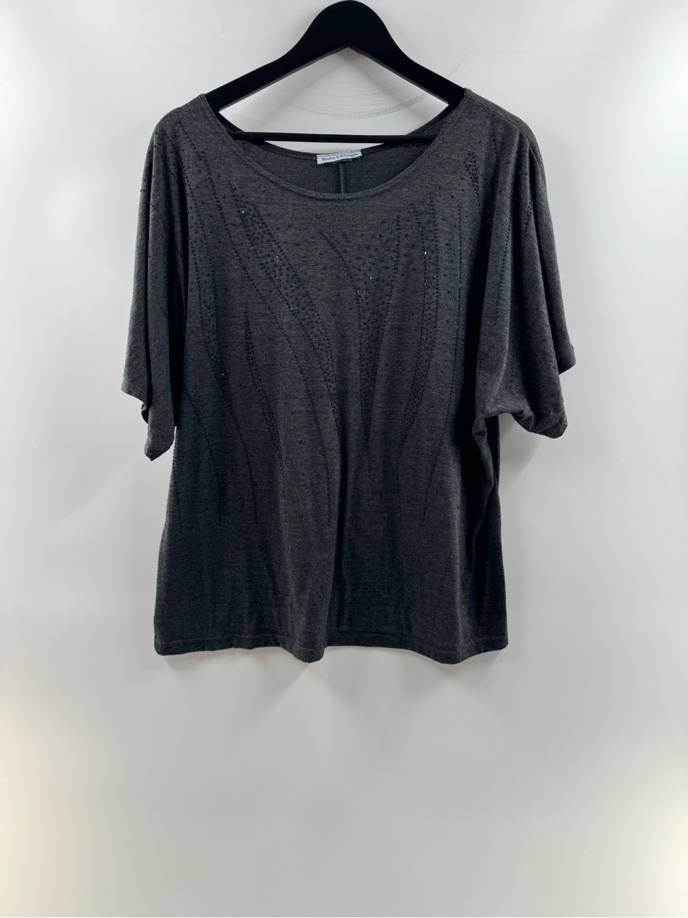 Bleeker & McDougal Charcoal Gray Embellished Top – Women's XL